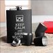 Набір чорна фляга з рюмками "Keep calm and drink whiskey", Дерев'яна подарункова коробка 2603900714 фото 1